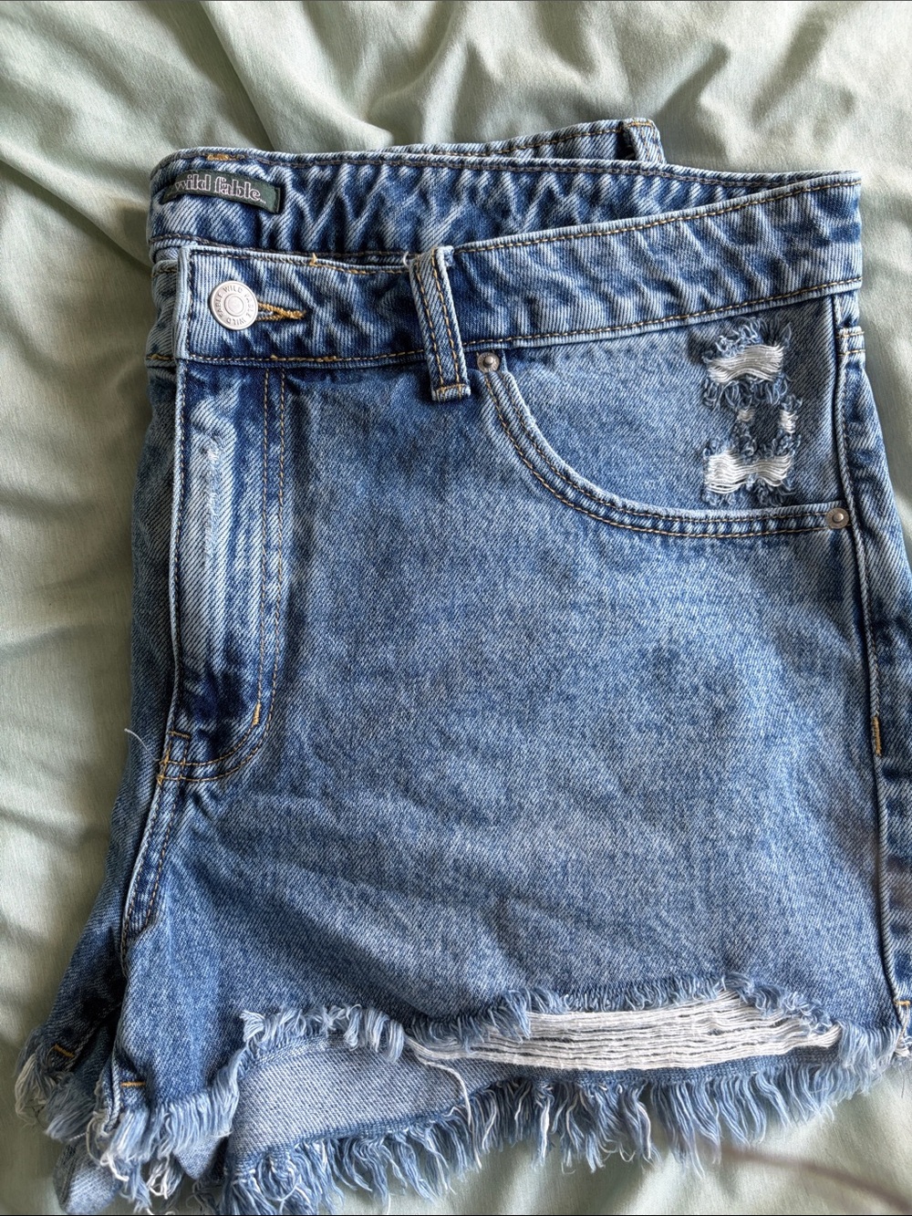 wild fable Distressed Light Blue Denim Jean Shorts